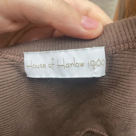 House of Harlow 1960 Brown Ribbed Bodysuit - Picture 3 of 4